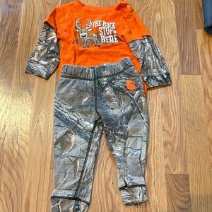 Carhartt Orange and Camouflage Baby Set